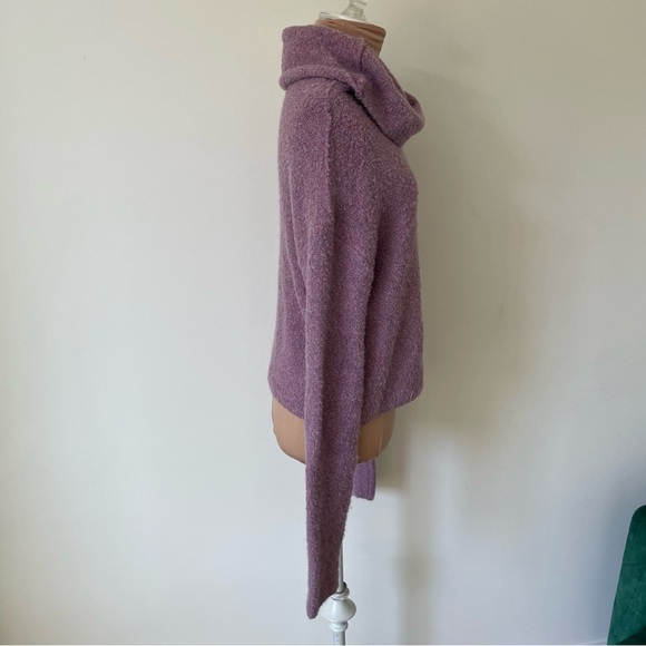 Free People Stormy Lavender Purple Boucle Knit Wool Blend Pullover Sweater EUC S - Picture 7 of 11